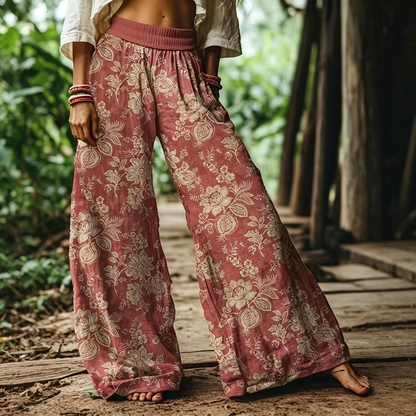 🔥 LAST DAY SALE! Women’s Boho Floral Wide Leg Pants 🌸