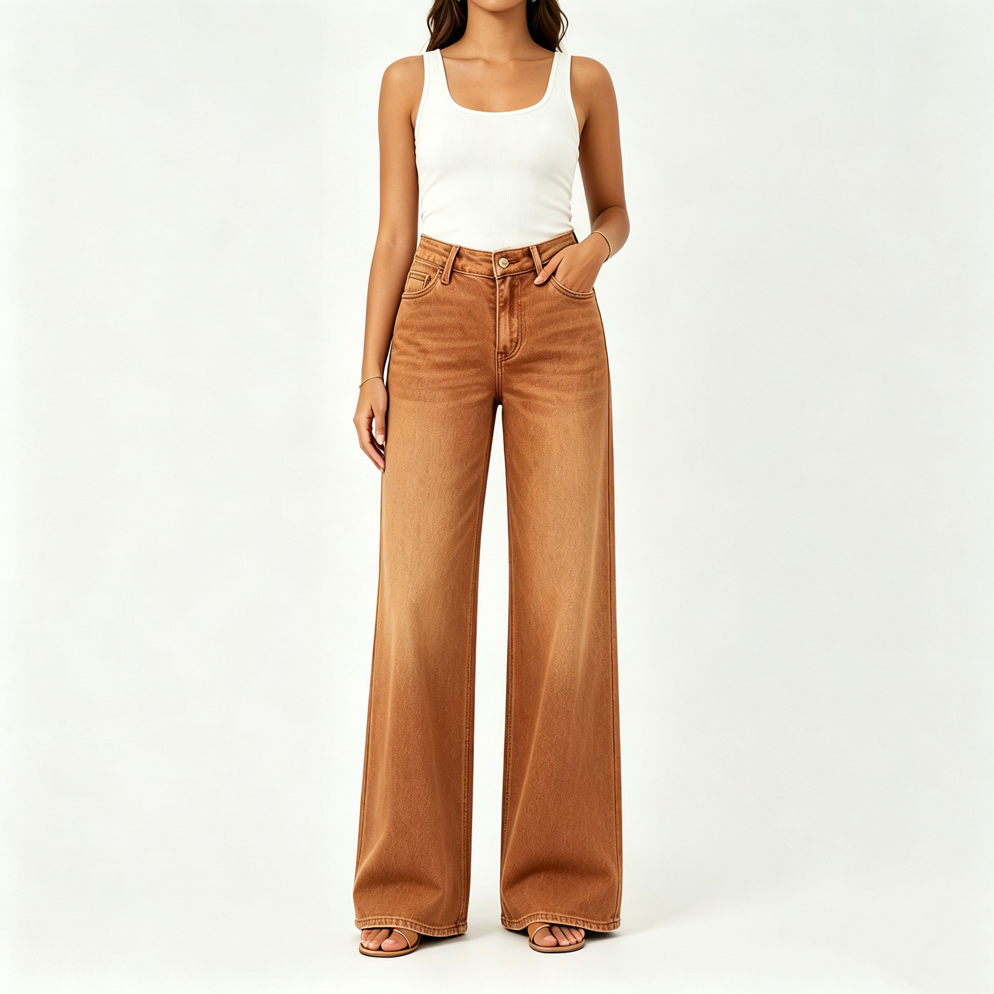 🔥 HOT SALE! High Rise Baggy Jeans 👖 Comfy Stretch Wide Leg Style