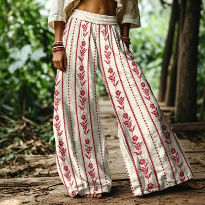🔥 LAST DAY SALE! Women’s Boho Floral Wide Leg Pants 🌸