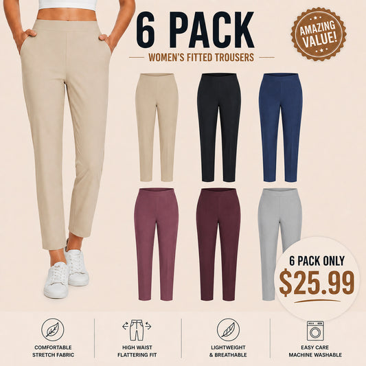Women’s Fitted High-Waisted Zip-Pocket Trousers👖Lightweight, Breathable, Soft 26"/27" Ankle Pants with Zipper Pockets
