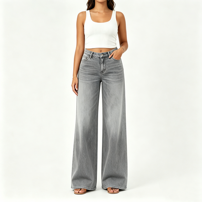 🔥 HOT SALE! High Rise Baggy Jeans 👖 Comfy Stretch Wide Leg Style