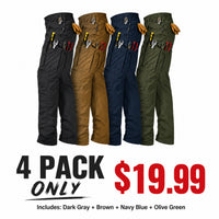 4 PACK ONLY $19.99  Includes: Khaki+Gray+Dark Brown+Black