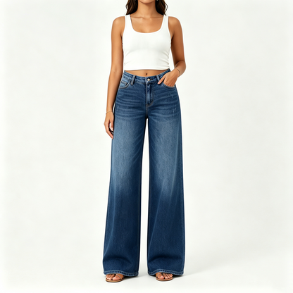 🔥 HOT SALE! High Rise Baggy Jeans 👖 Comfy Stretch Wide Leg Style