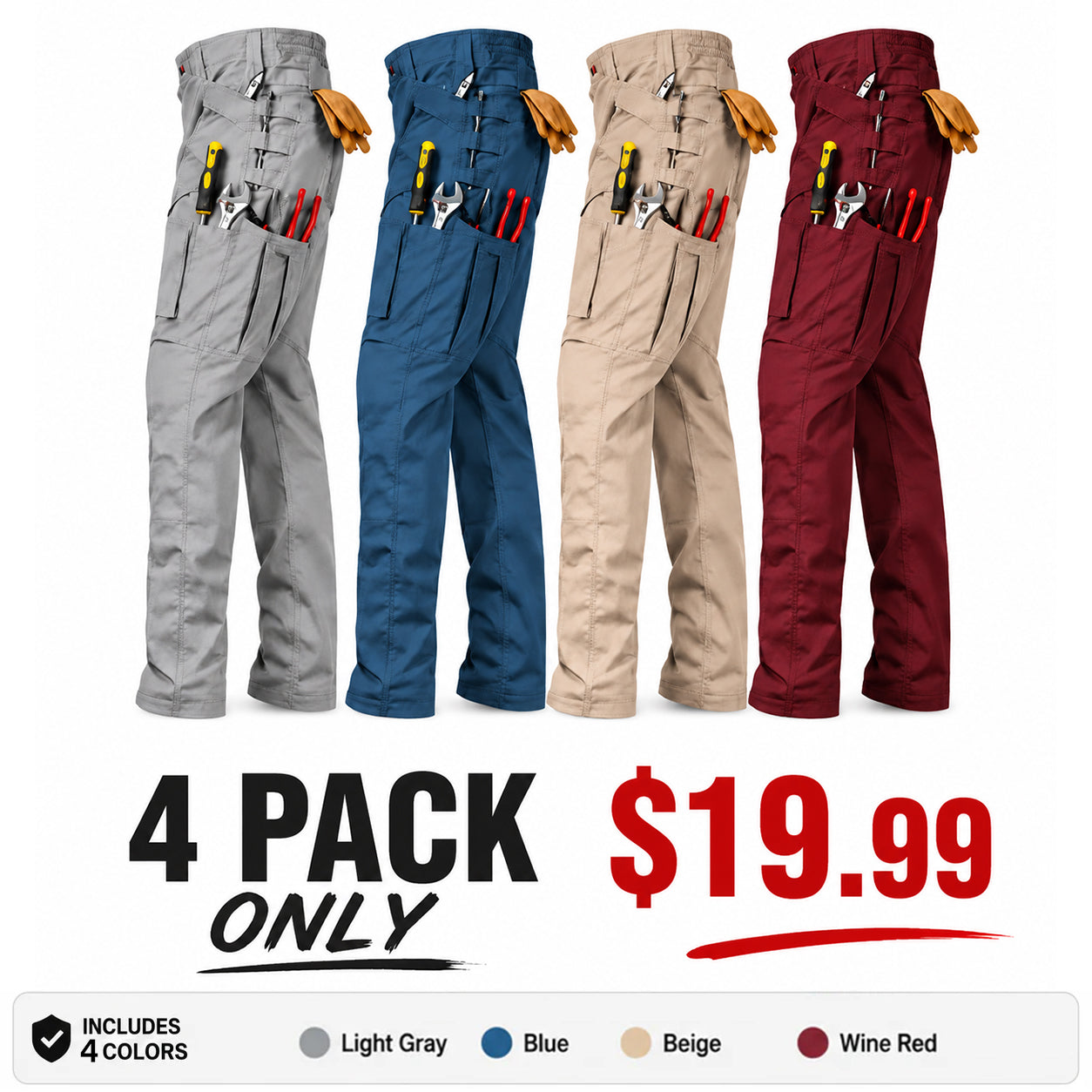 Men's Cargo Pants,Tactical Pants for Men Stretch,Durable Ripstop EDC Work Pants for Hiking