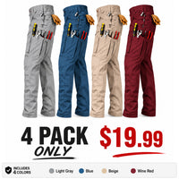 4 PACK ONLY $19.99  Includes: Grey+Blue+Light khaki+Red