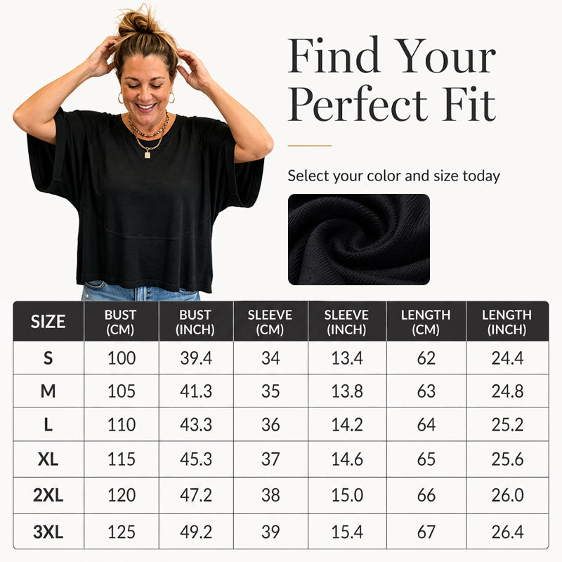 ✨2026 HOT SALE 💃🌸Women's Solid Color Splicing Loose Five Points Flare Sleeve T-Shirt
