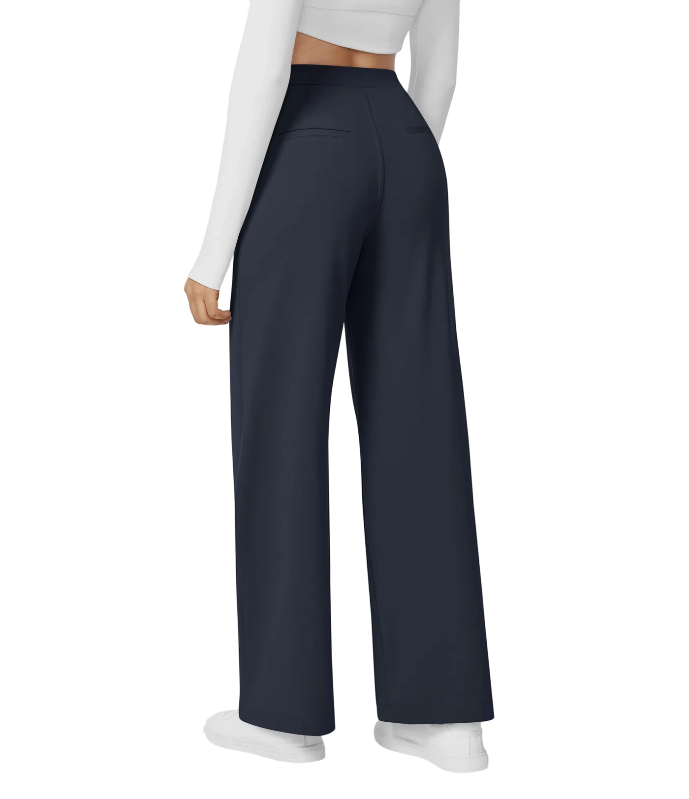 High Waisted Pocket Straight Leg Work Pants
