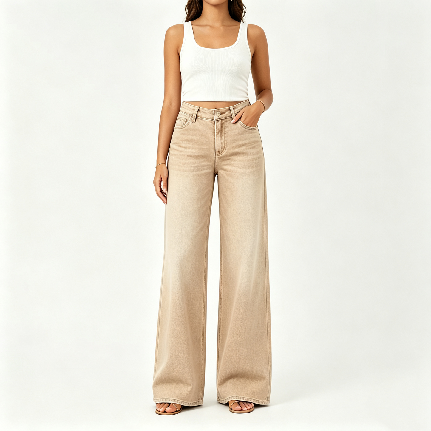 🔥 HOT SALE! High Rise Baggy Jeans 👖 Comfy Stretch Wide Leg Style