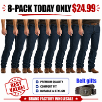 8 PACK Denim Blue