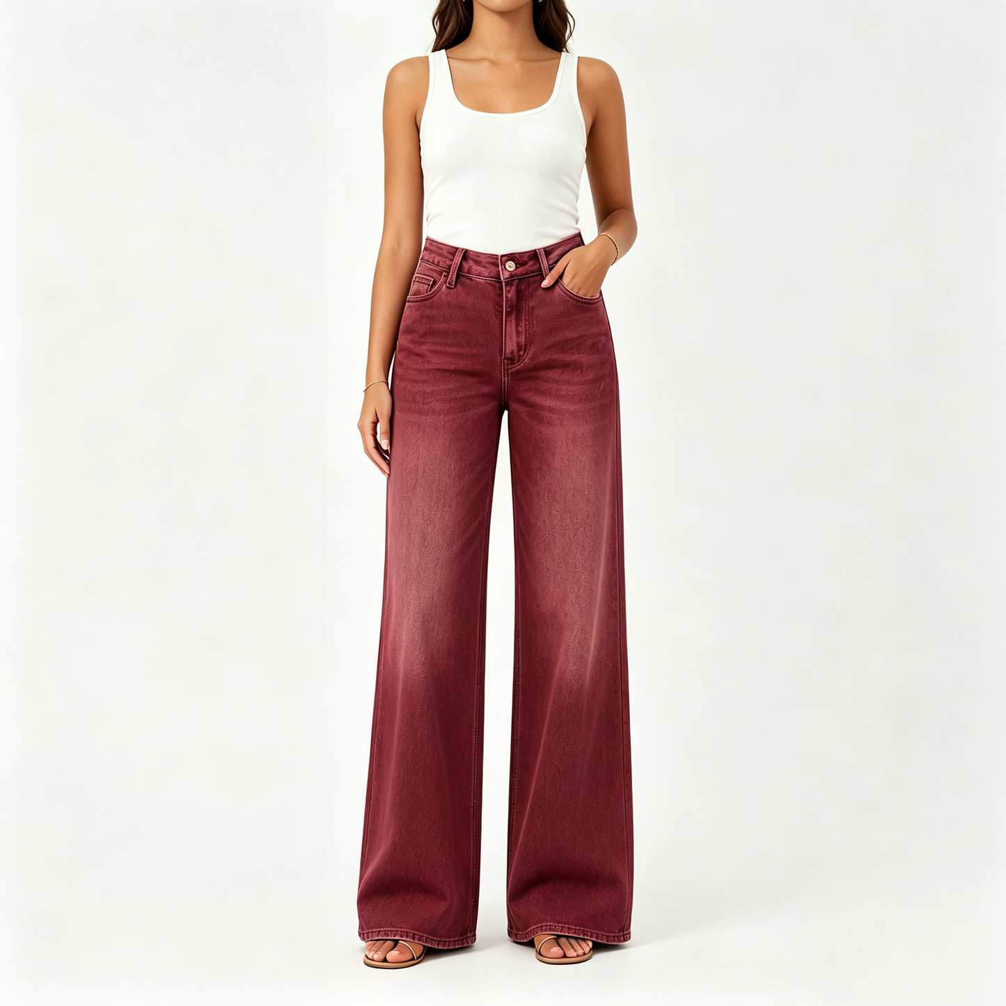 🔥 HOT SALE! High Rise Baggy Jeans 👖 Comfy Stretch Wide Leg Style