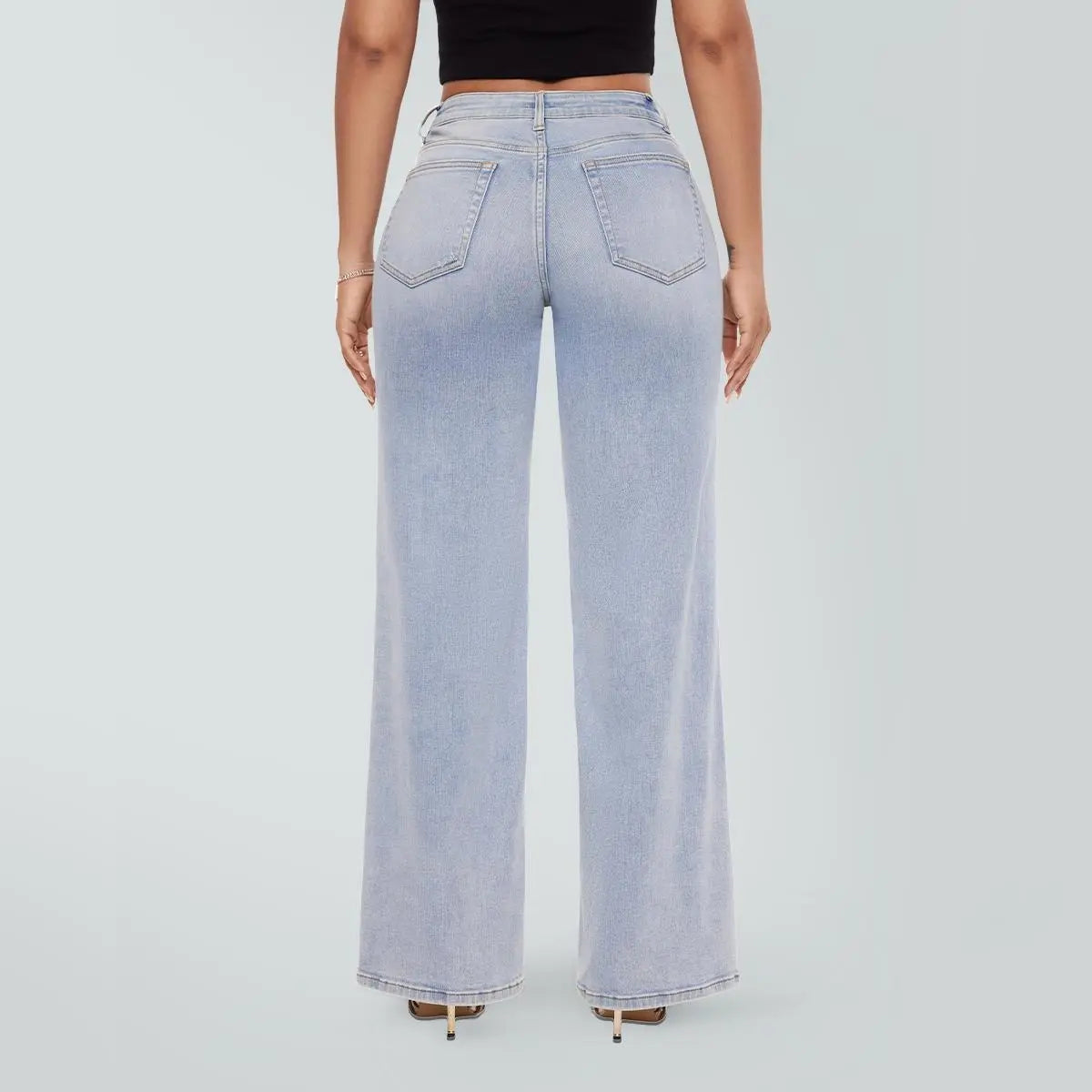 🔥 HOT SALE! High Rise Baggy Jeans 👖 Comfy Stretch Wide Leg Style