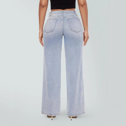 🔥 HOT SALE! High Rise Baggy Jeans 👖 Comfy Stretch Wide Leg Style