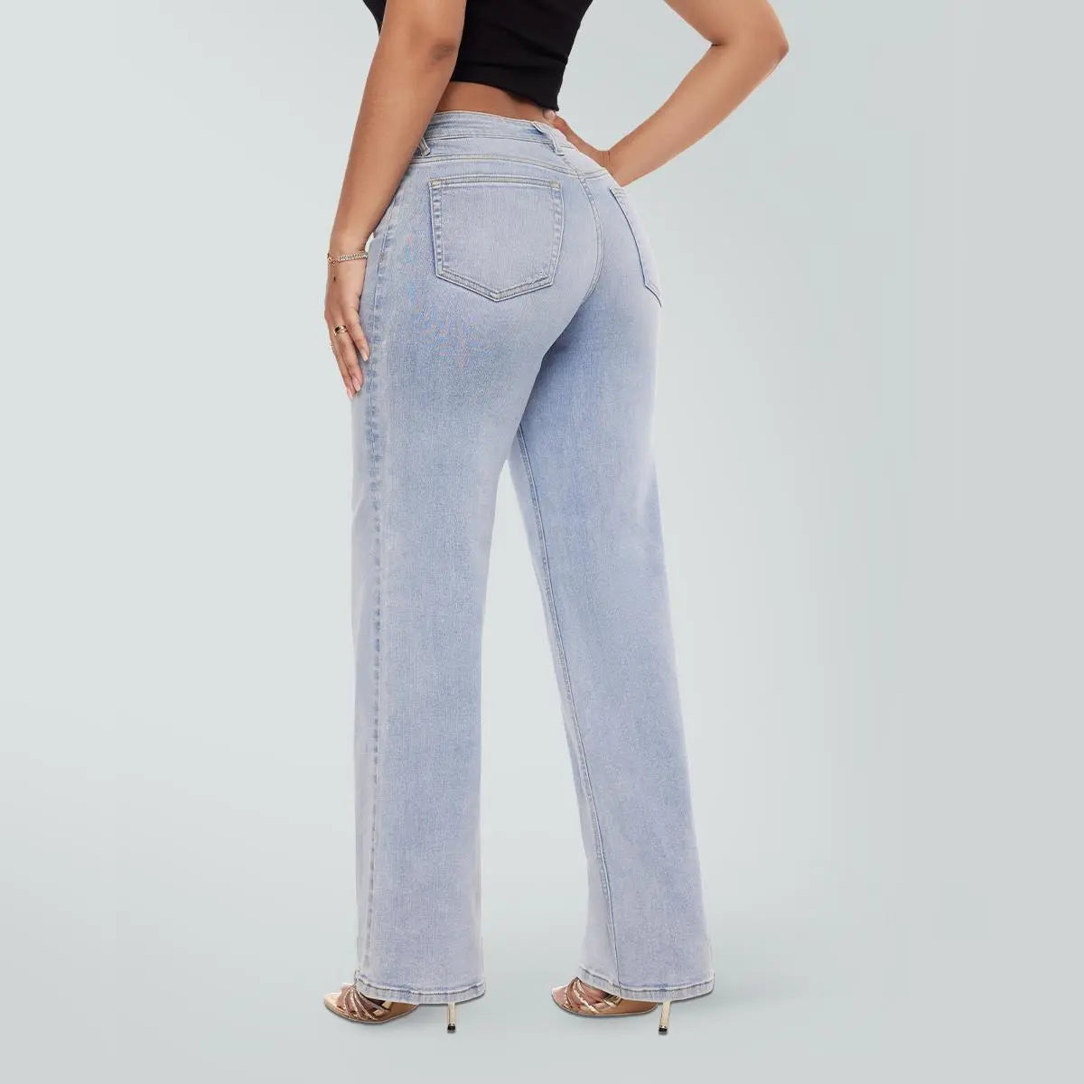 🔥 HOT SALE! High Rise Baggy Jeans 👖 Comfy Stretch Wide Leg Style