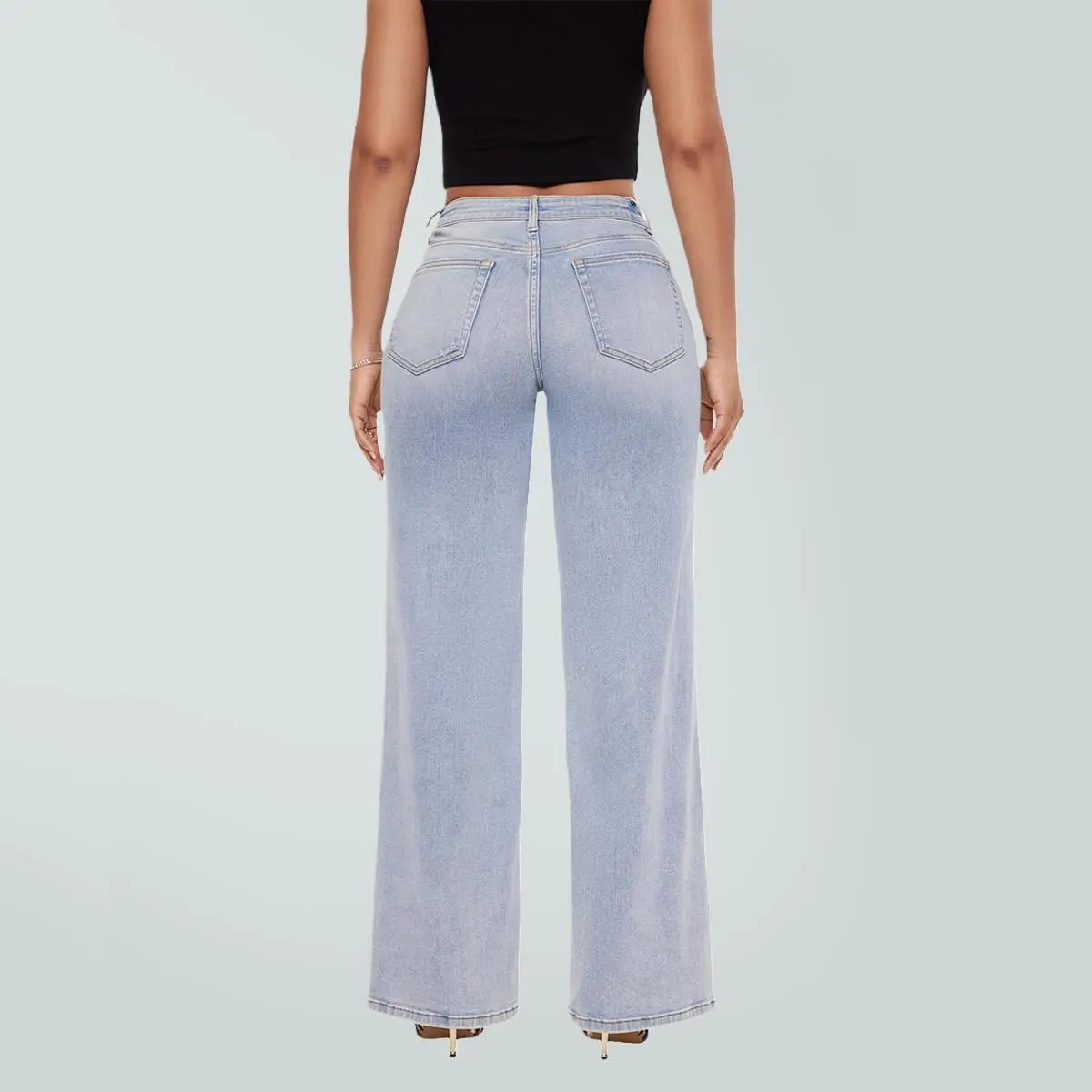 🔥 HOT SALE! High Rise Baggy Jeans 👖 Comfy Stretch Wide Leg Style