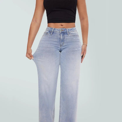 🔥 HOT SALE! High Rise Baggy Jeans 👖 Comfy Stretch Wide Leg Style