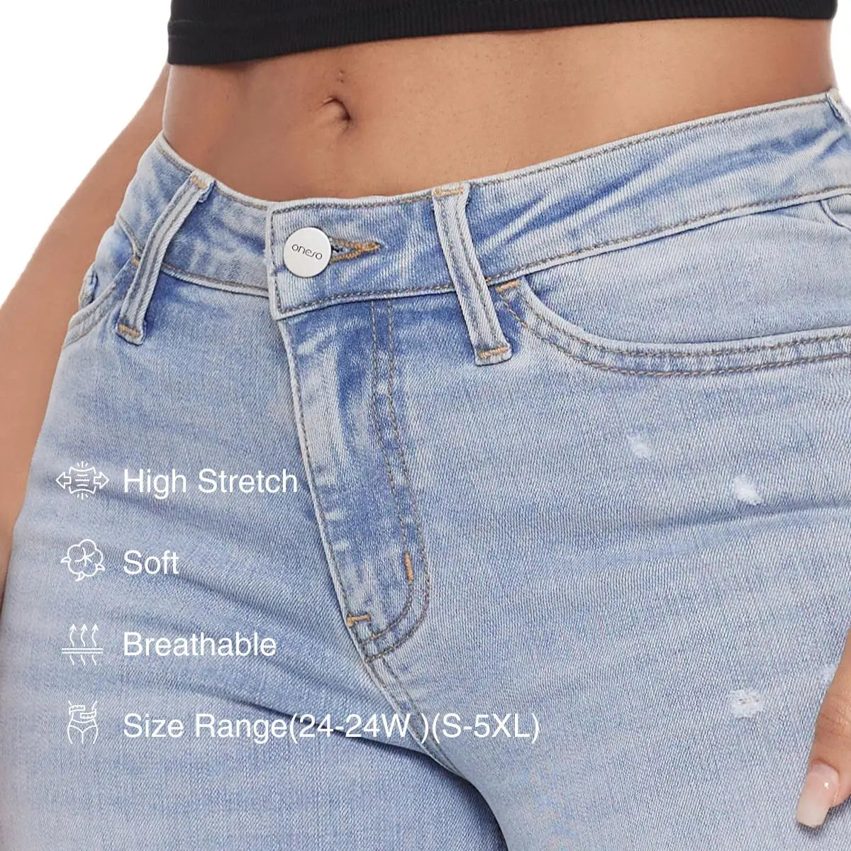 🔥 HOT SALE! High Rise Baggy Jeans 👖 Comfy Stretch Wide Leg Style
