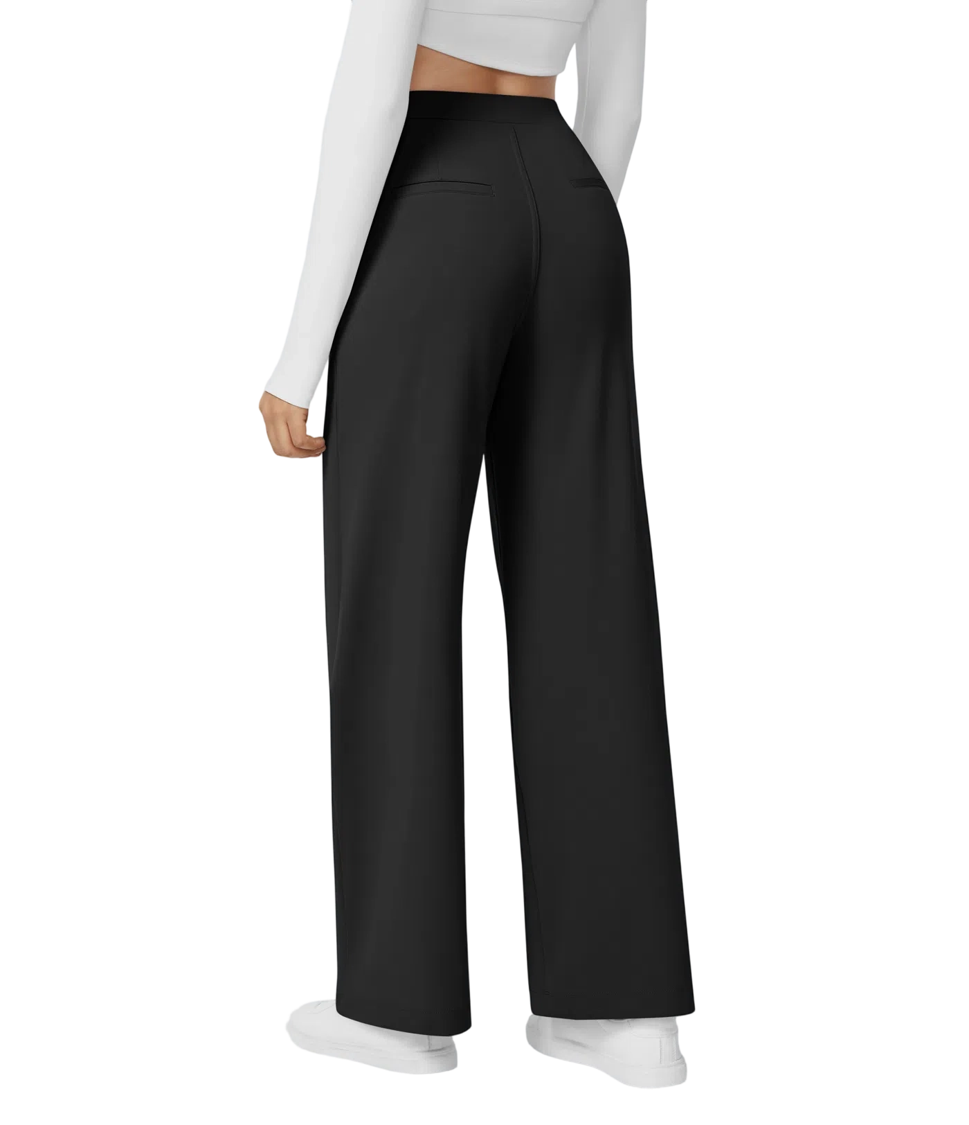 High Waisted Pocket Straight Leg Work Pants