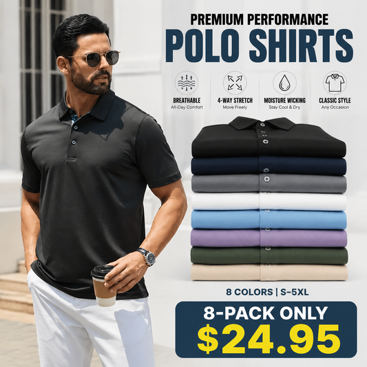 🔥 HOT SALE! Men’s Cotton Polo Shirts 👕 Soft & Breathable Casual Wear